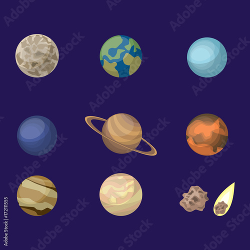 Planets in space set.