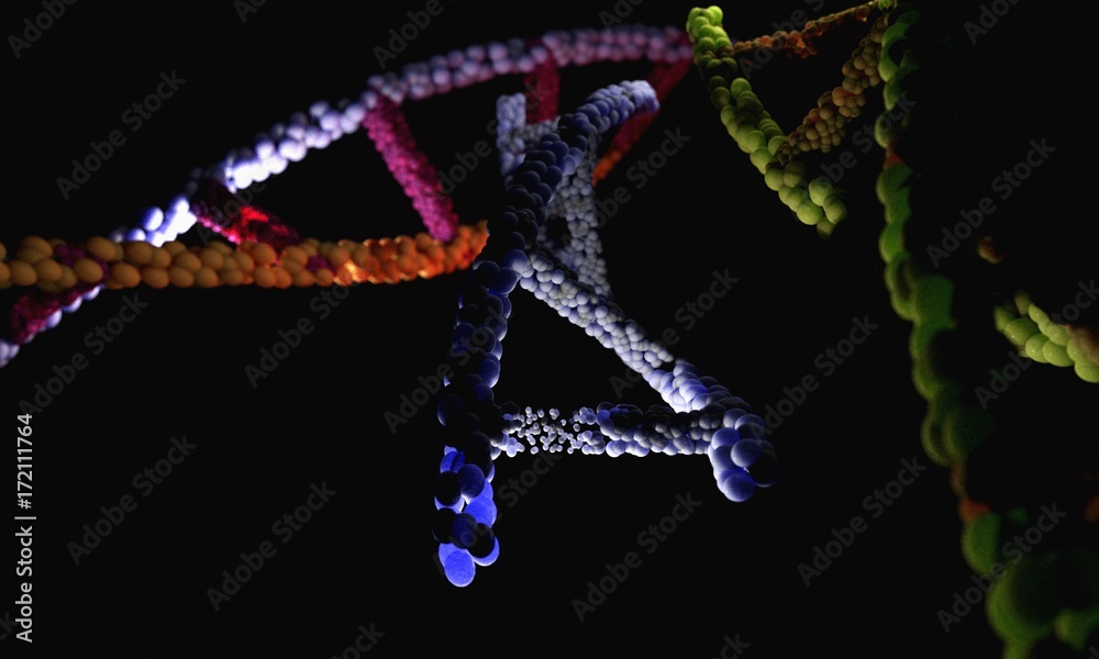 DNA molecules of background, 3d