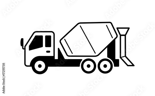 concrete mixer truck illustration