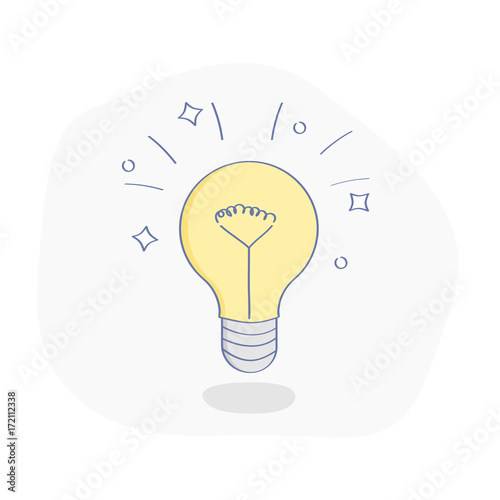 Innovative idea concept with light bulb in flat style