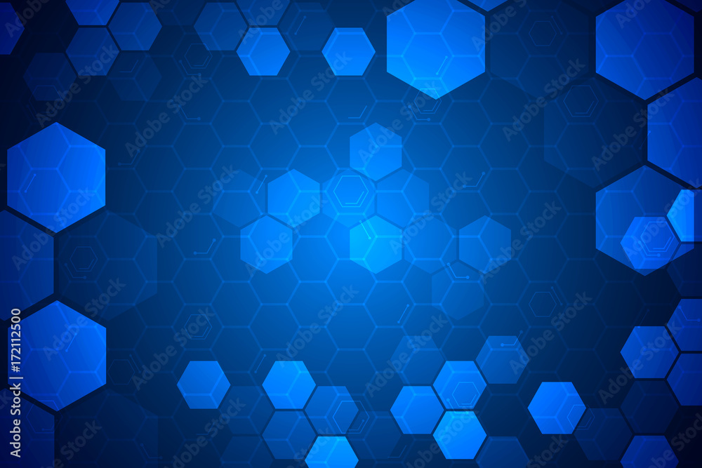 Blue hexagon pattern , Abstract technology background Blue hexagon pattern , Abstract technology background