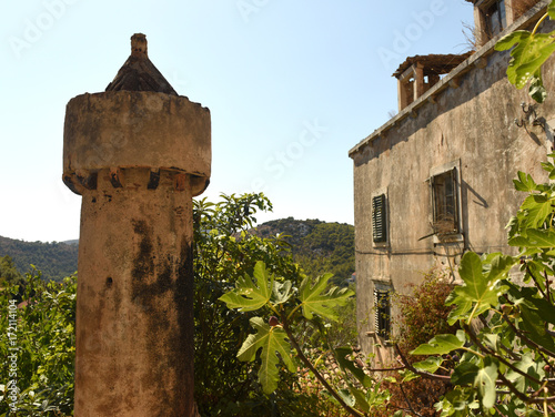  Cylindrical chimneys Fumar (fumari) on Lastovo island, Croatia photo