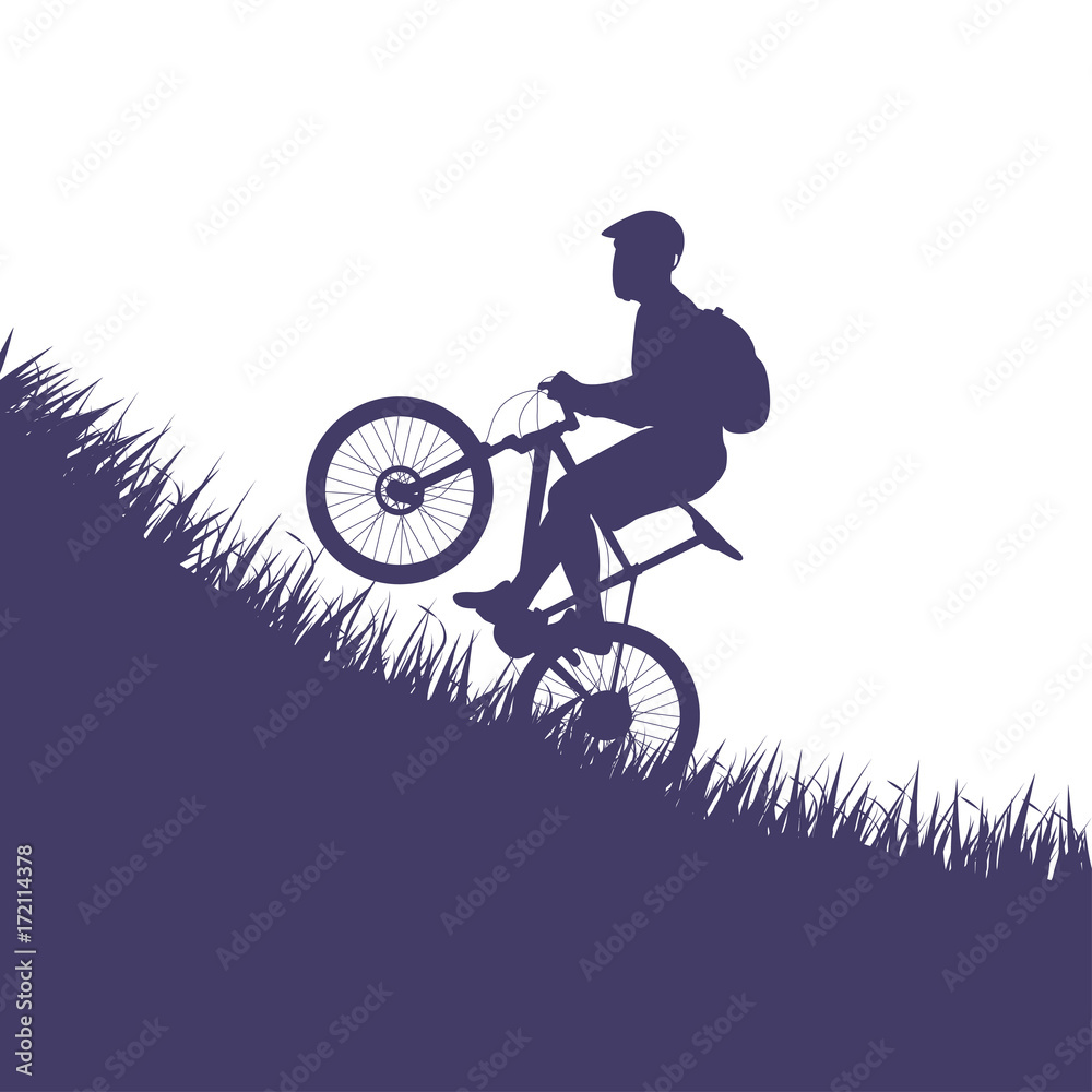 Fototapeta premium man on bicycle jumping