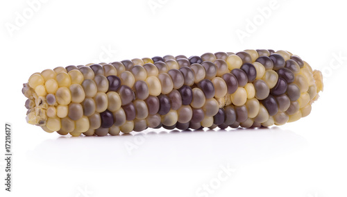 ripe purple corn isolated on white background.