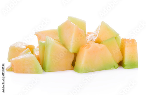 Melon slices Isolated on White Background.