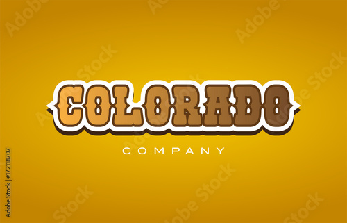 colorado western style word text logo design icon company