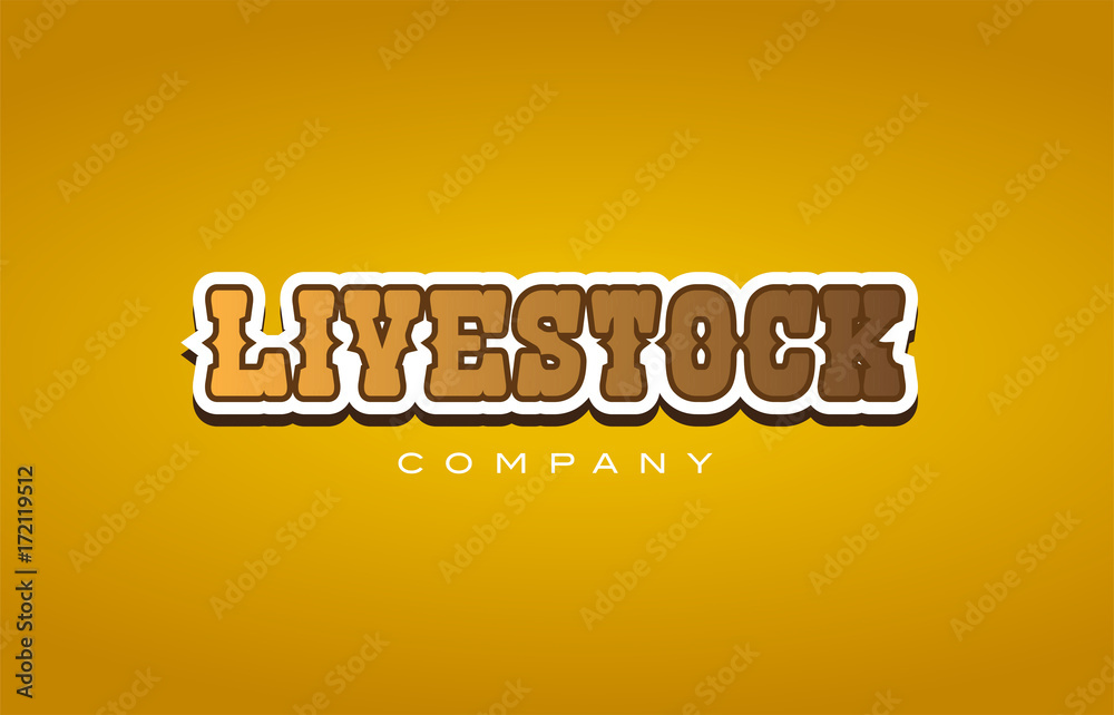 livestock live stock western style word text logo design icon company