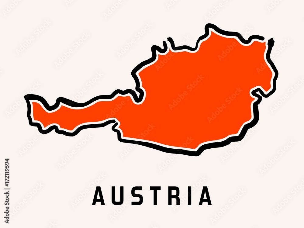 Austria simplified map Austria simplified map