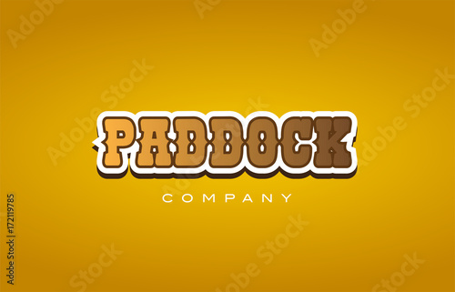 paddock western style word text logo design icon company