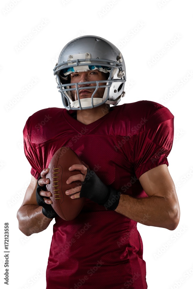 Sportsman with American football Sportsman with American football