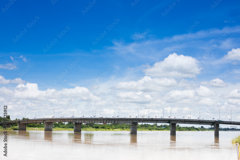 A bridge which crossing River in thailand
