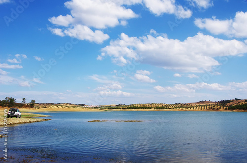 landscape of Alqueva lake near Amieira village