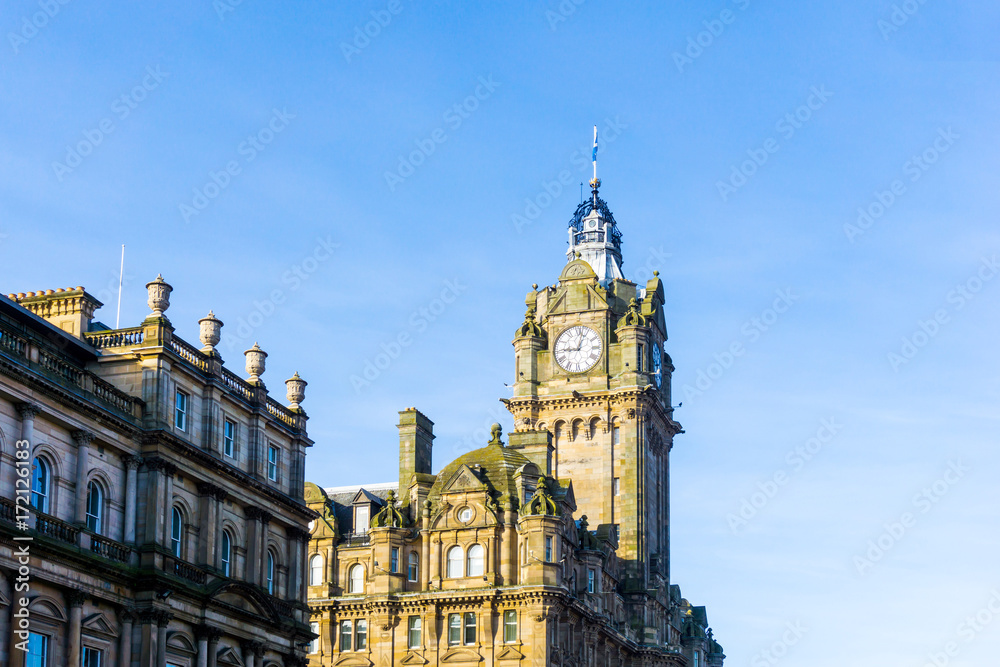 antique city building in Edinburgh, Scotland antique city building in Edinburgh, Scotland
