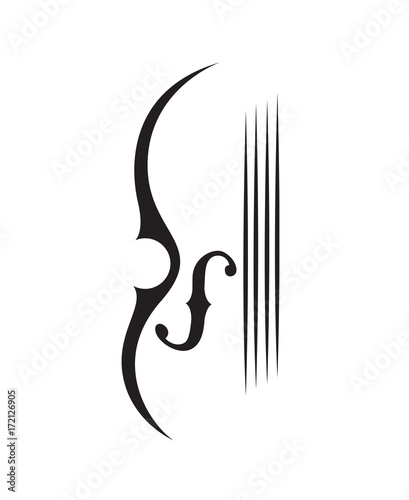 abstract monochrome illustration of violin