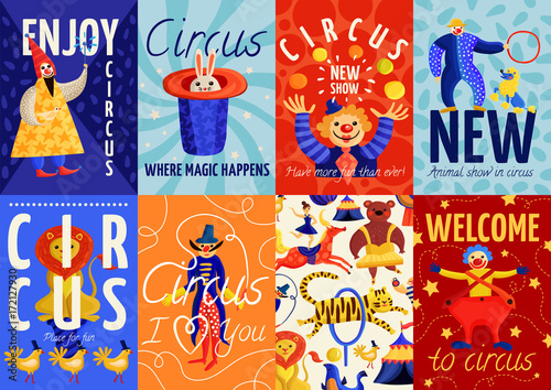 Circus Posters And Banners Set