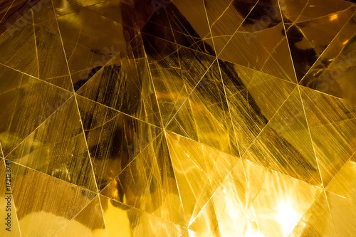 Dark Gold geometric shapes glass abstract texture and background