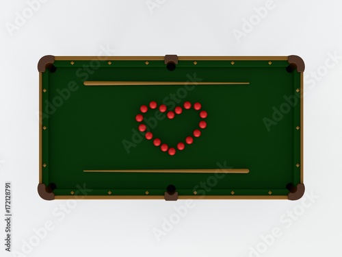Billiard balls in form of h...
