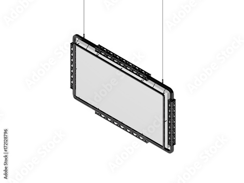 Hanging billboard. Isolated...