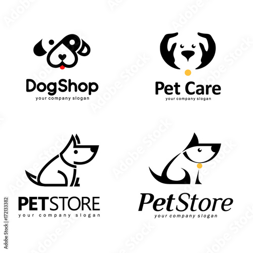 Vector logo set. Logo design for the pet store