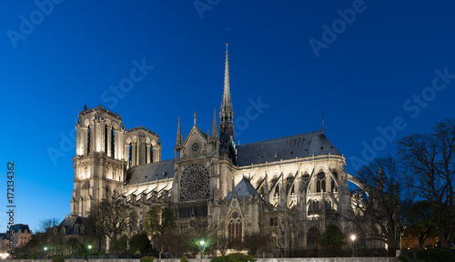 Notre-Dame de Paris at night, Paris, France