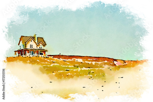 Watercolor of a house