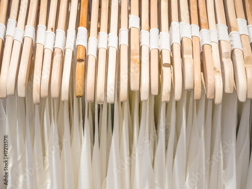 Clothing on hanger in the modern shop