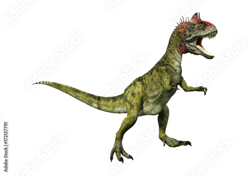 3D Rendering Dinosaur Cryolophosaurus on White