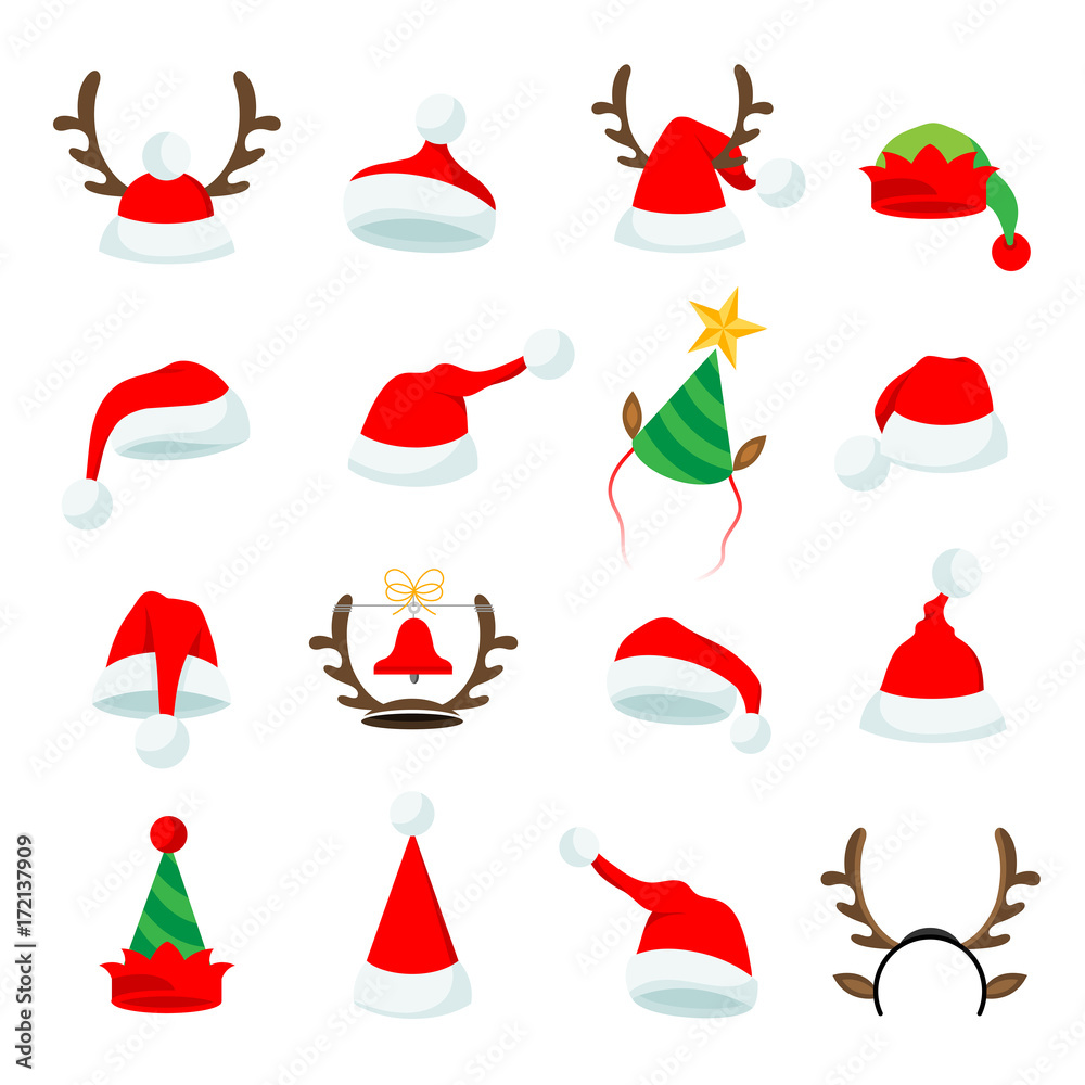 Vector Christmas Hats Illustrations Vector Christmas Hats Illustrations