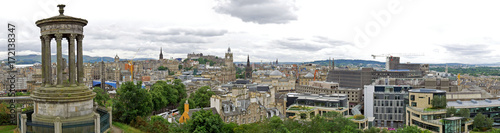 Edinburgh city skyline viewed from Calton Hill. Scotland, United Kingdom.