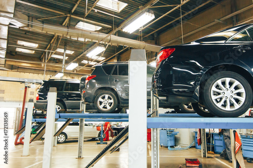 cars on the service. Car repair service