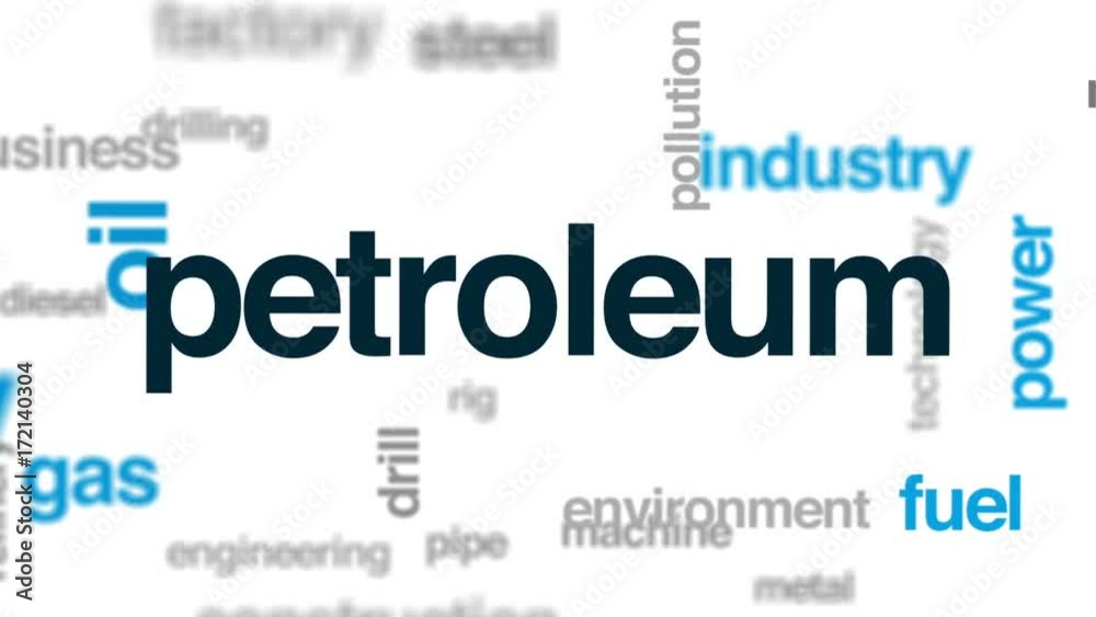 Petroleum animated word cloud, text design animation. Petroleum animated word cloud, text design animation.