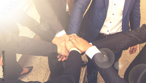 Fotografia Business teamwork join hands support together and dedicated Concept