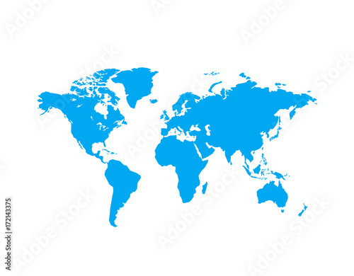 Political World Map vector Illustration on white background