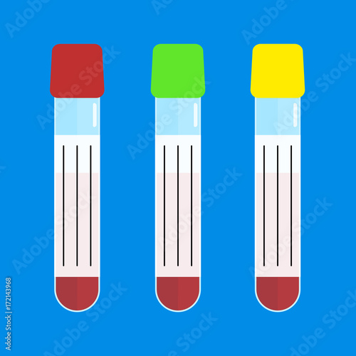 Collection of tubes with blood