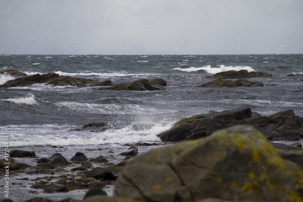 Ankunft des Sturmes an der Küste Schottlands