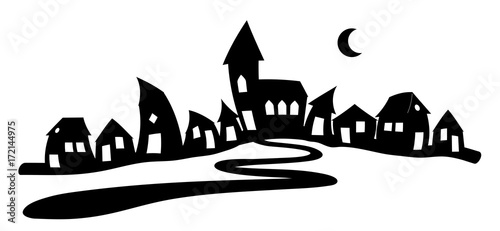 Dorf Vektor Wandtattoo 