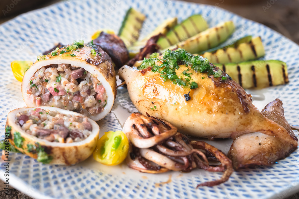 Stuffed squid with buckwheat Stuffed squid with buckwheat