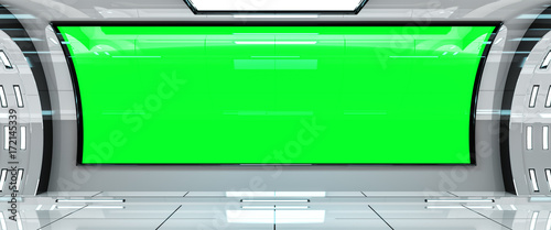 Fototapeta Naklejka Na Ścianę i Meble -  Spaceship bright interior with 3D rendering