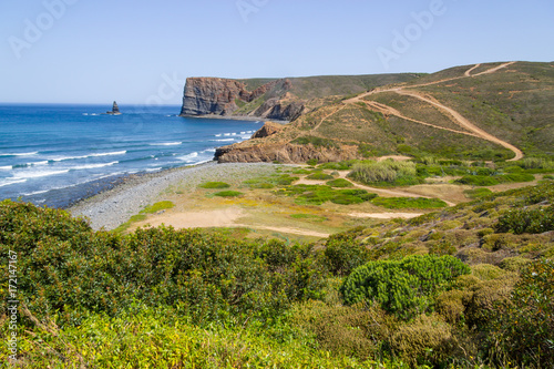 Beach, cliffs, trail and mountain in Canal beach © lisandrotrarbach