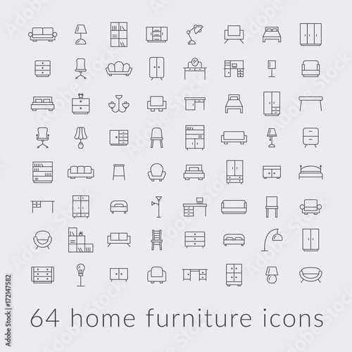 big collection of home furniture icons