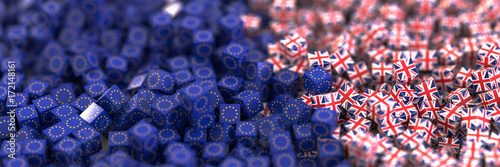 Europe and United Kingdom political and economic relationship, 3d rendering background, Brexit concepts