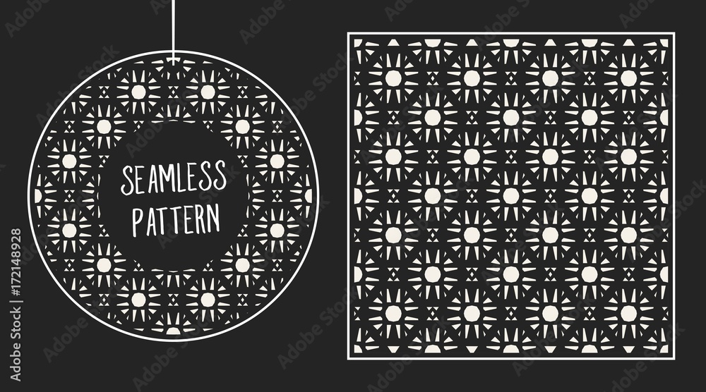 Fototapeta premium Abstract concept vector monochrome geometric pattern. Black and white minimal background. Creative illustration template. Seamless stylish texture. For wallpaper, surface, web design, textile, decor.