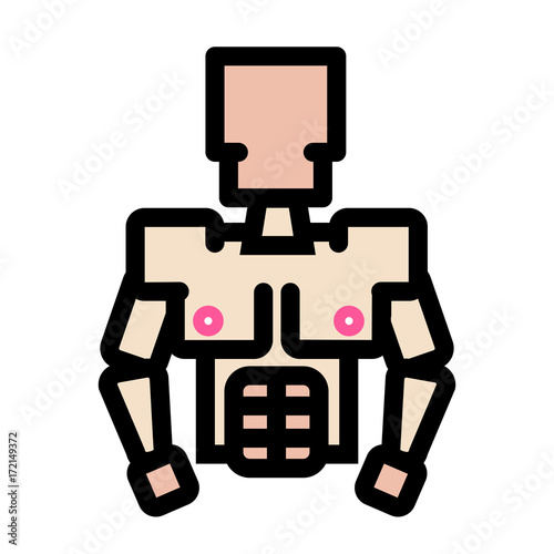 Muscles on the man torso icon