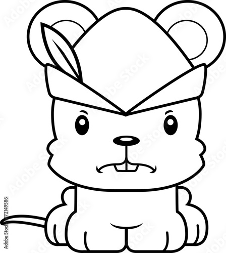 Cartoon Angry Robin Hood Mouse