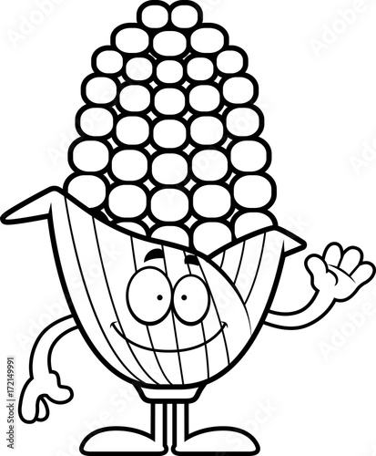 Cartoon Corn Waving
