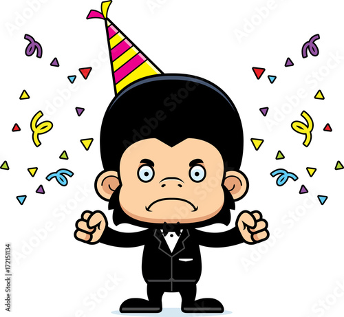 Cartoon Angry Party Chimpanzee