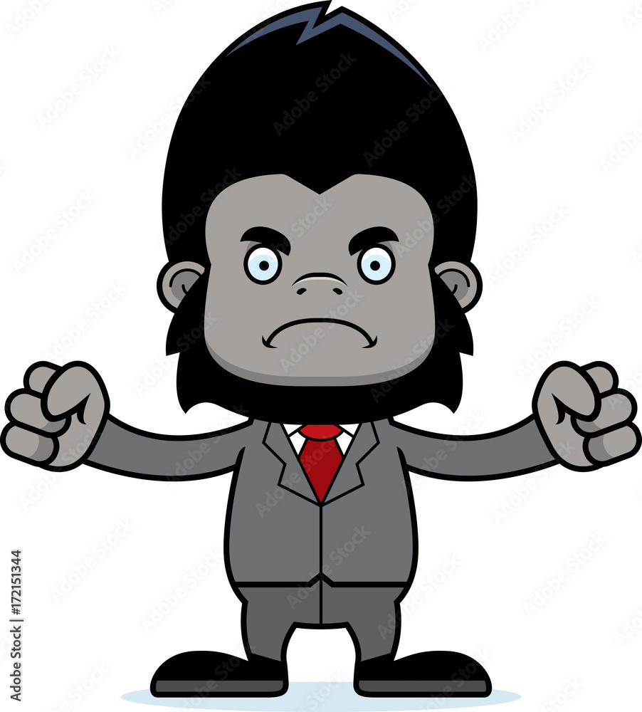 Cartoon Angry Businessperson Gorilla Cartoon Angry Businessperson Gorilla