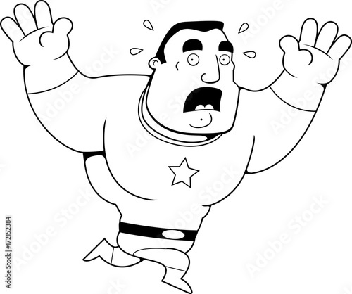 Cartoon Superhero Scared