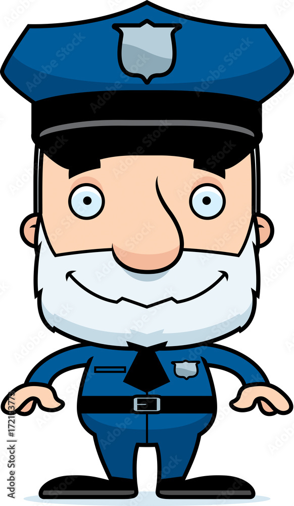 Cartoon Smiling Police Officer Man Cartoon Smiling Police Officer Man