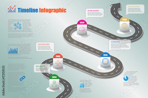 Business road map timeline infographic icons designed for abstract background template milestone element modern diagram process technology digital marketing data presentation chart Vector illustration